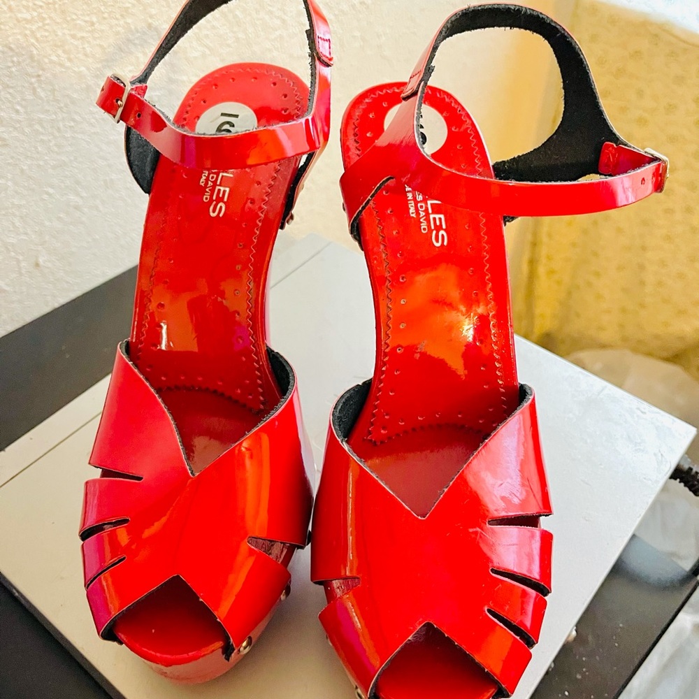 Charles by Charles David peep toe red heels